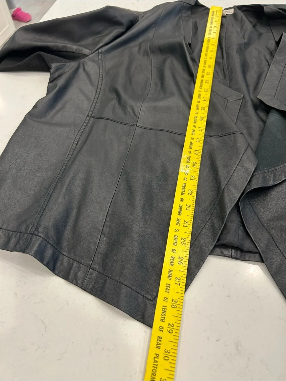 Halogen Black Draped Leather Jacket